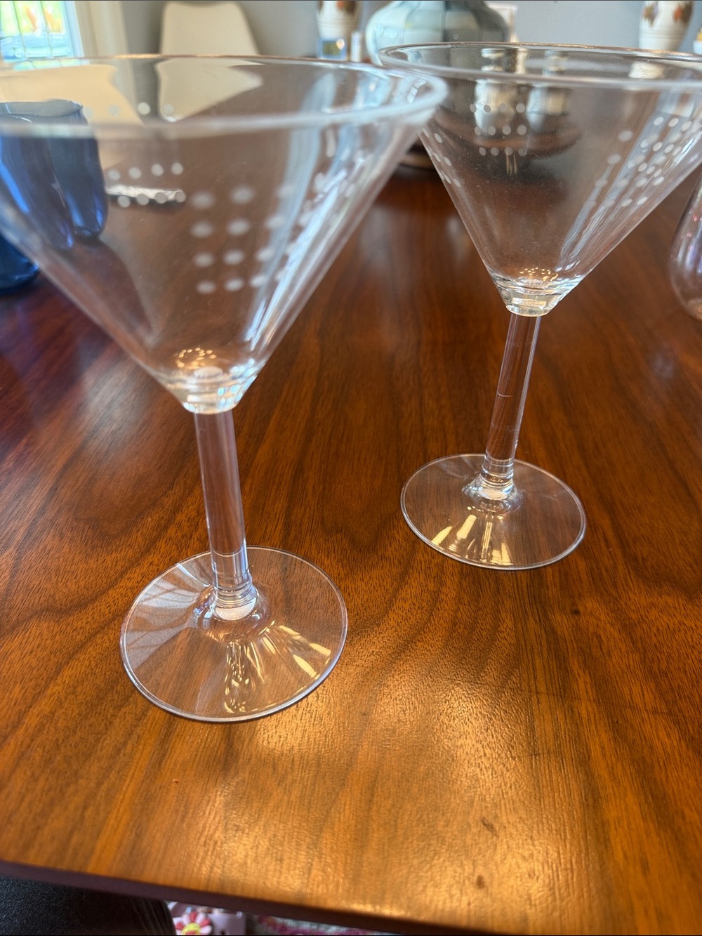 Crate and Barrel Plastic Martini Glasses